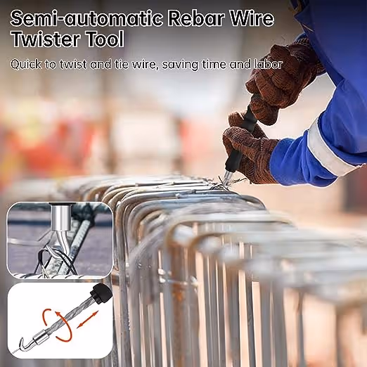 Semi-automatic rebar hook